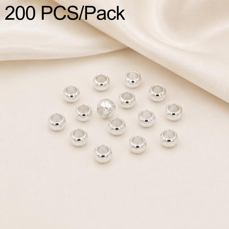 200 PCS/Pack Tarnish-Resistant Eco Copper Crimp Stopper Beads for DIY Jewelry Making — Thick Silver