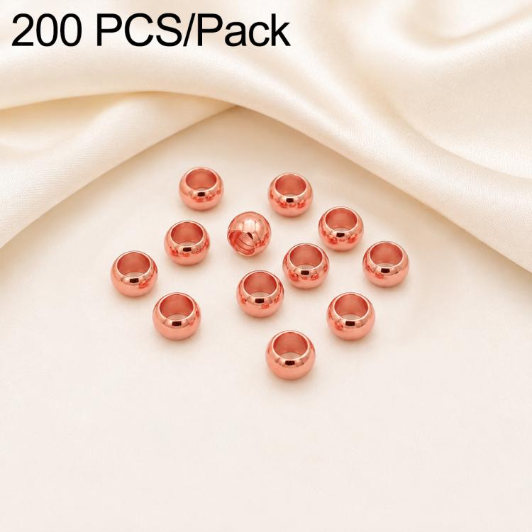 200 PCS/Pack Tarnish-Resistant Eco Copper Crimp Stopper Beads for DIY Jewelry Making — Rose Gold