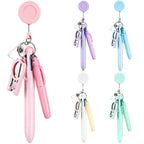 Macaron-style Nurse Pen Set with Retractable Badge Reel — Purple