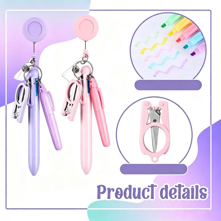 Macaron-style Nurse Pen Set with Retractable Badge Reel — view 8