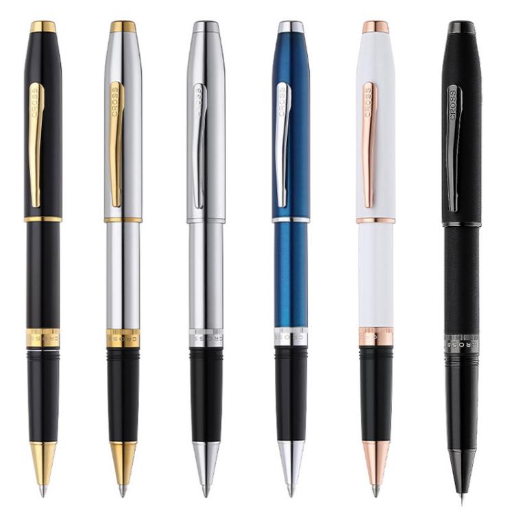 0.7mm Rollerball Pen Metal Screw Cap Pen Barrel Ballpoint Pen — Silver