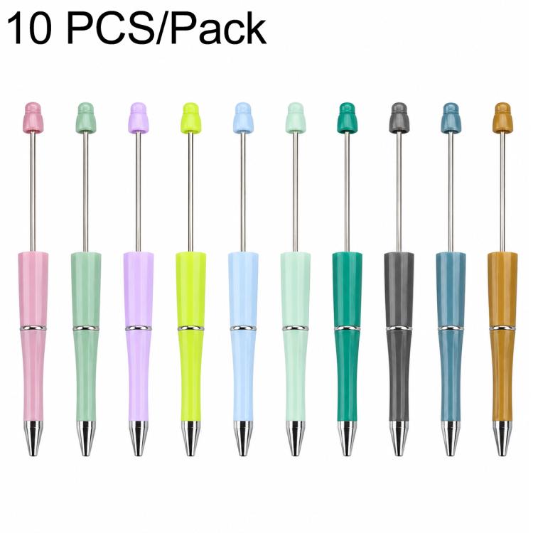 10 PCS/Set Creative DIY UV Electroplating Beaded Design Pen Bullet-tip Pen — G-Style Mixed Colors