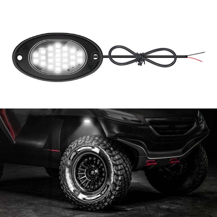 12V-24V LED Rock Lights Waterproof Offroad Vehicle Underglow Lights — Blue Light