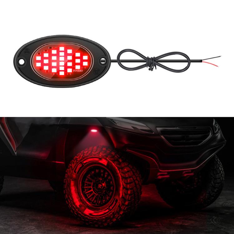 12V-24V LED Rock Lights Waterproof Offroad Vehicle Underglow Lights — White Light