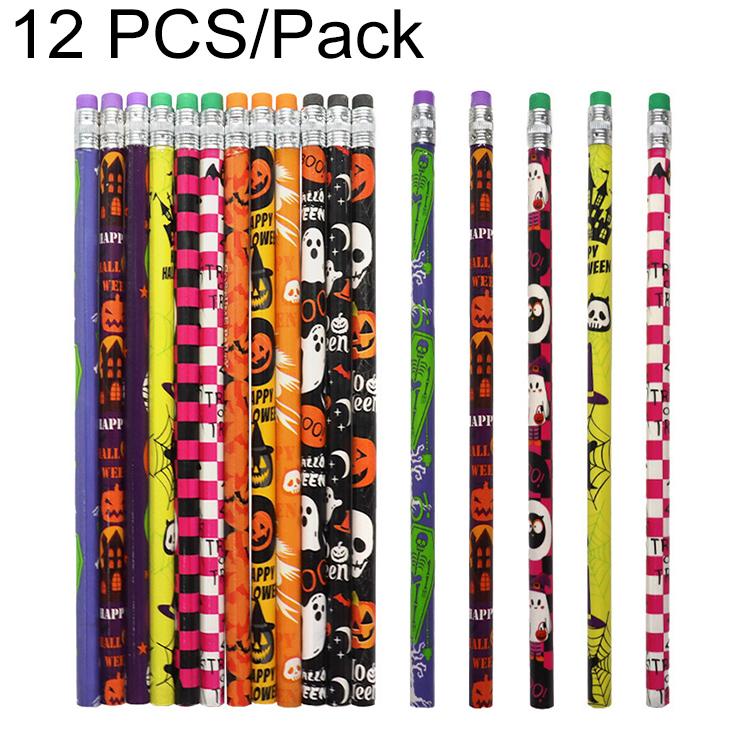 12 PCS/Pack Holiday Themed Writing Pencil with Eraser — Christmas