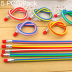 5 PCS/Pack Unbreakable Colored Striped Soft Pencil
