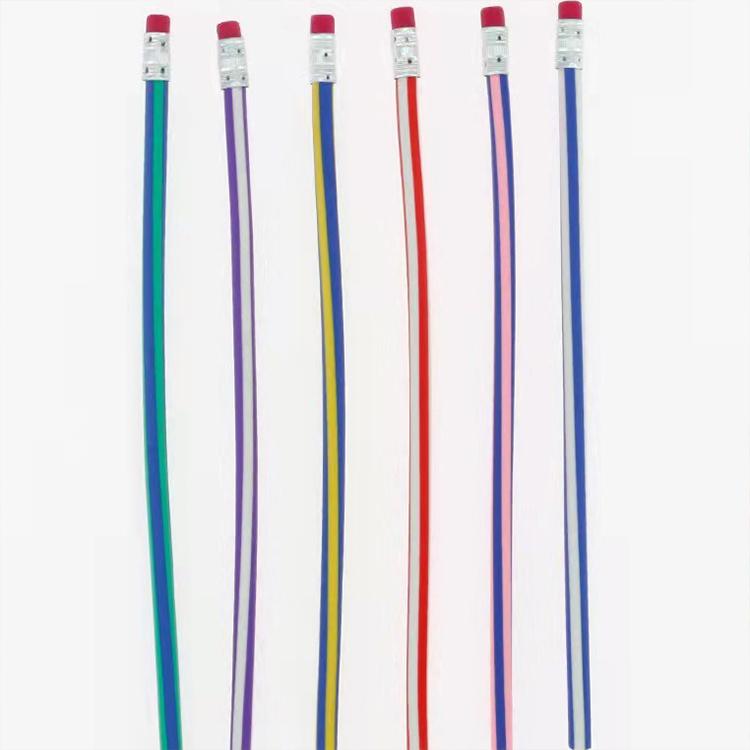 5 PCS/Pack Unbreakable Colored Striped Soft Pencil — view 2