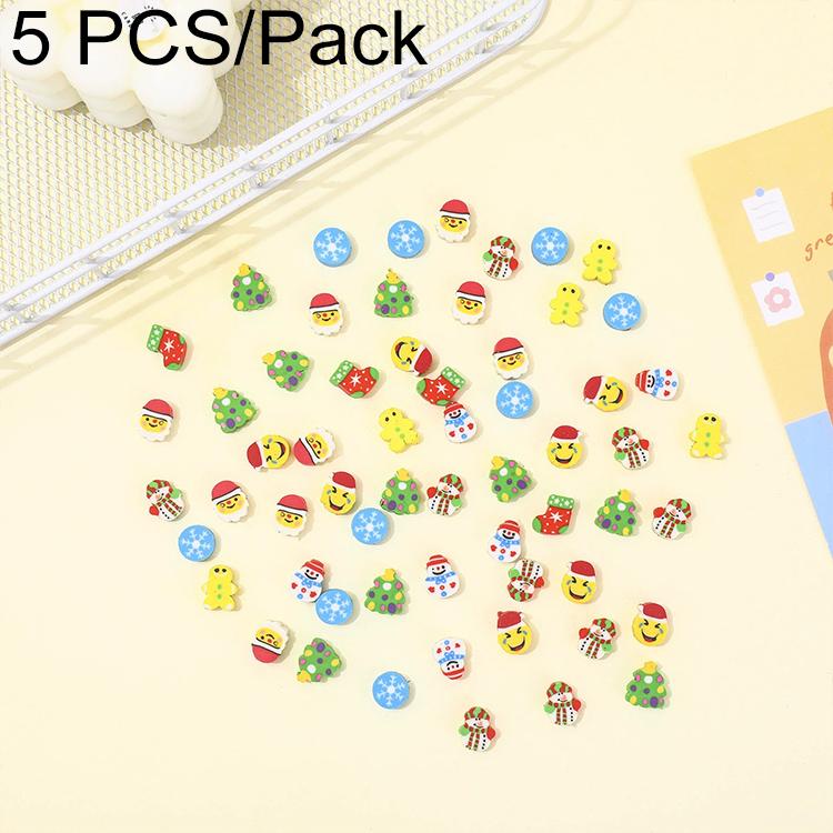 5 PCS/Pack Christmas Creative Cartoon Eraser
