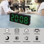 3806L Home Desktop LED Electronic Clock Perpetual Calendar Digital Alarm Clock — Green