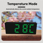3806L Home Desktop LED Electronic Clock Perpetual Calendar Digital Alarm Clock — Black Shell White Light