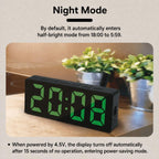 3806L Home Desktop LED Electronic Clock Perpetual Calendar Digital Alarm Clock — Black Shell Red Light