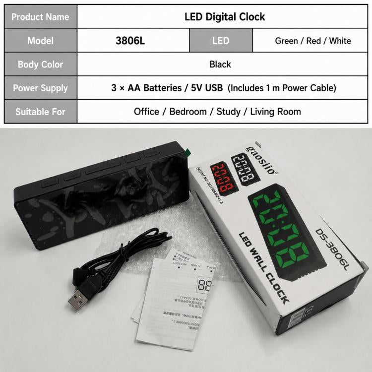 3806L Home Desktop LED Electronic Clock Perpetual Calendar Digital Alarm Clock — view 9