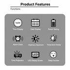 DS-3621LP Multifunctional Alarm Clock, 180 Degree Rotating Projection LED Display Electronic Clock — view 7