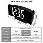 DS-3621LP Multifunctional Alarm Clock, 180 Degree Rotating Projection LED Display Electronic Clock — view 8