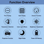 DS-3827LP LED Display Electronic Alarm Clock, RGB Ambient Light Mirror Projection Digital Clock — view 8