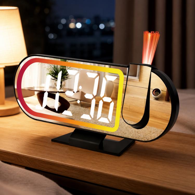 DS-3827LP LED Display Electronic Alarm Clock, RGB Ambient Light Mirror Projection Digital Clock — view 10