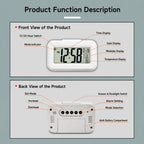 DS-2019 Multifunctional LCD Backlit Calendar Electronic Clock — view 7