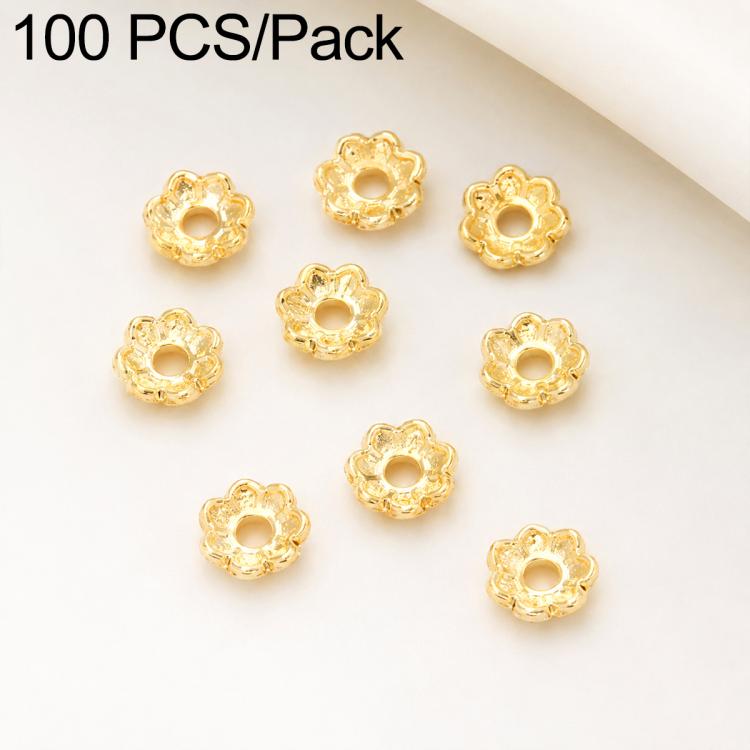 100 PCS/Pack Gold Filled Hollow Flower Bead Caps Spacers for DIY Jewelry Making — 3-Petal Hollow 5-Point Star Cap 16mm