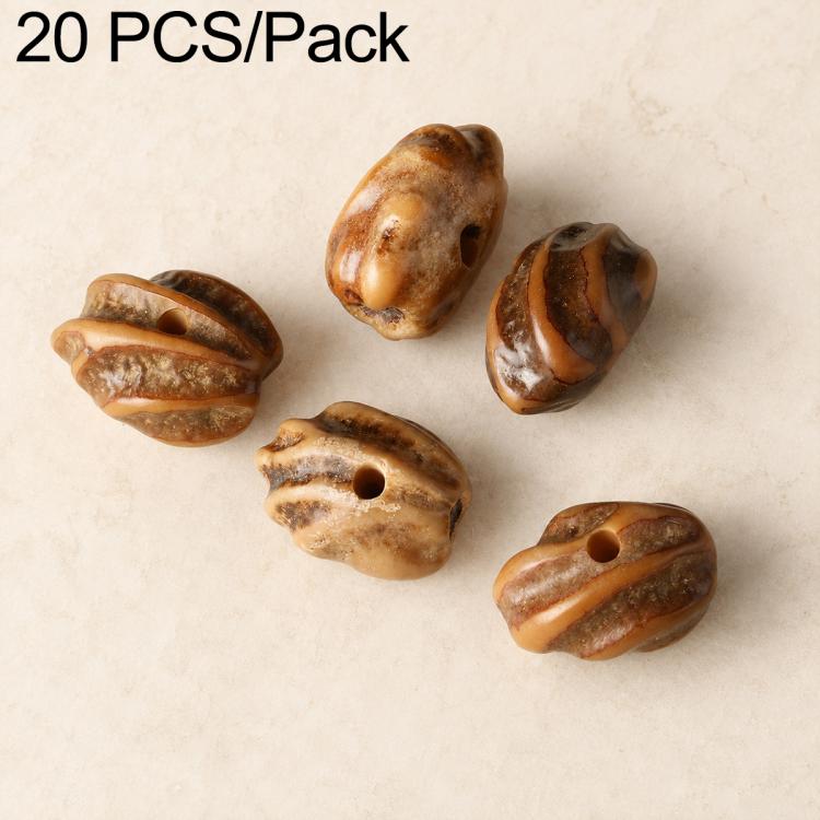 20 PCS/Pack Natural 18-Seed Bodhi Loose Beads for DIY Bracelets Accessories — Horizontal Hole Dragon Bone