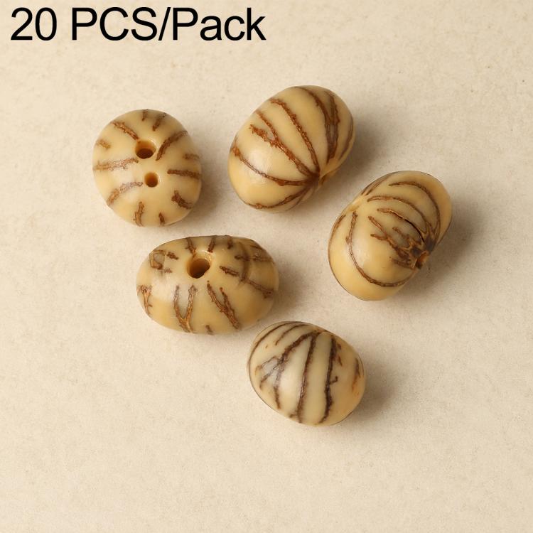 20 PCS/Pack Natural 18-Seed Bodhi Loose Beads for DIY Bracelets Accessories — Oval Golden Line