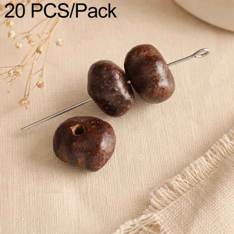 20 PCS/Pack Natural 18-Seed Bodhi Loose Beads for DIY Bracelets Accessories — Dark Bodhi Seed