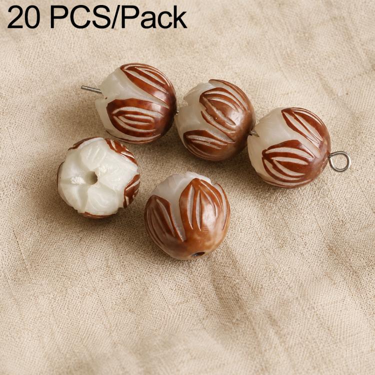 20 PCS/Pack Natural 18-Seed Bodhi Loose Beads for DIY Bracelets Accessories — Carved Lotus