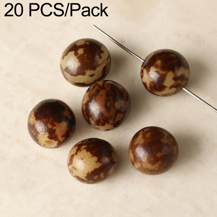 20 PCS/Pack Natural 18-Seed Bodhi Loose Beads for DIY Bracelets Accessories — Tiger Stripe 13 mm