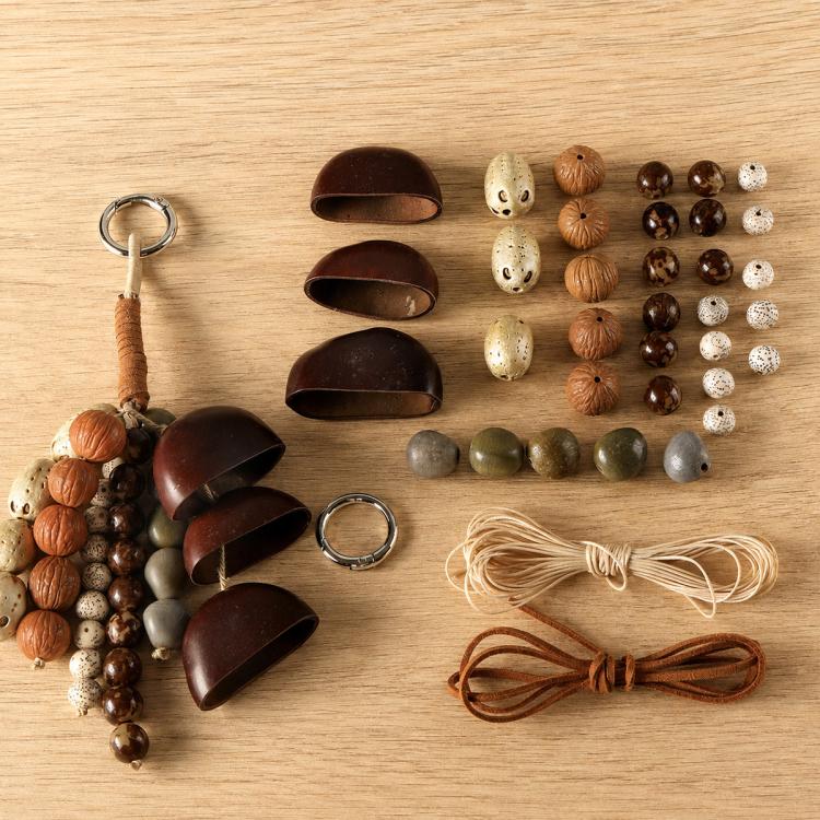 Natural 18-Seed Bodhi Loose Beads for DIY Bracelets Accessories — Duck Tendon Vine Set