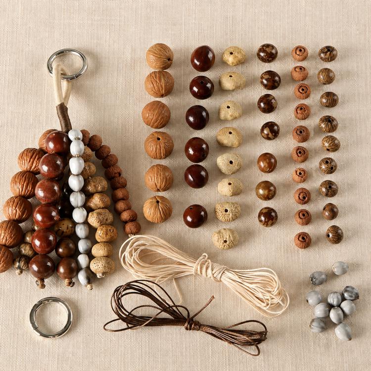 Natural 18-Seed Bodhi Loose Beads for DIY Bracelets Accessories — Full Strand Beads Set