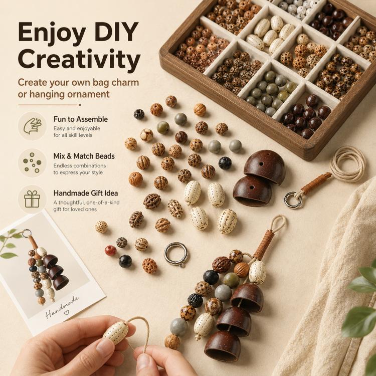 Natural 18-Seed Bodhi Loose Beads for DIY Bracelets Accessories — view 10