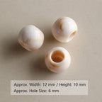 20 PCS/Pack Large-hole Acrylic Beads DIY Accessories — Milk Coffee 12 x 10 mm