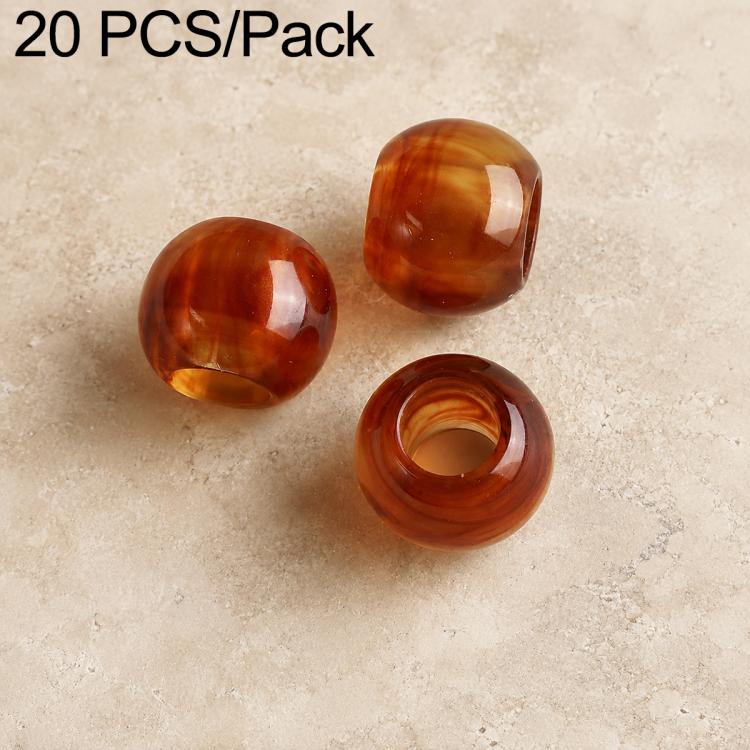 20 PCS/Pack Large-hole Acrylic Beads DIY Accessories — Caramel 12 x 10 mm