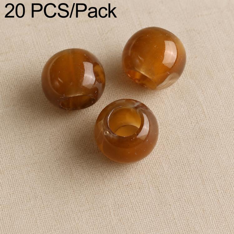 20 PCS/Pack Large-hole Acrylic Beads DIY Accessories — Earthy Brown 12 x 10 mm