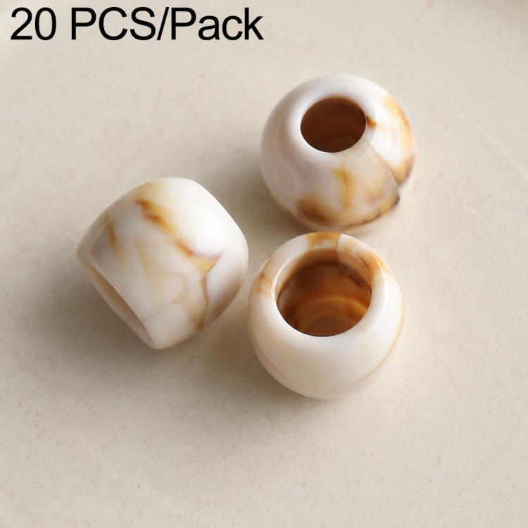 20 PCS/Pack Large-hole Acrylic Beads DIY Accessories — Large Milk Coffee 15 x 13 mm