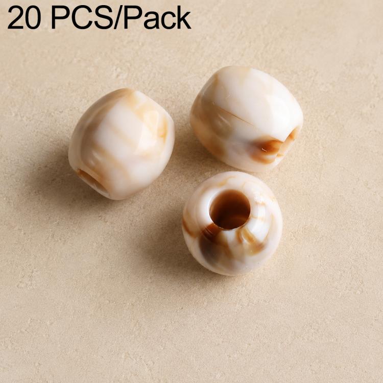 20 PCS/Pack Large-hole Acrylic Beads DIY Accessories — Milk Coffee 12 x 13 mm
