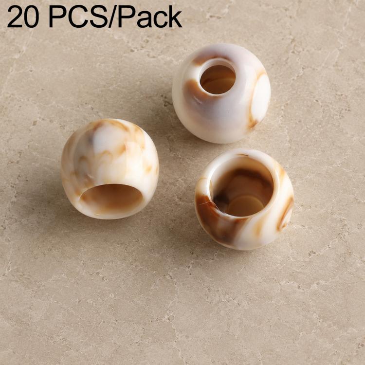 20 PCS/Pack Large-hole Acrylic Beads DIY Accessories — Small Milk Coffee 10 x 8 mm