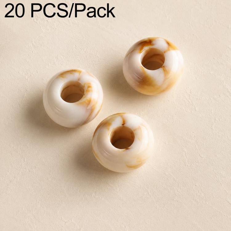 20 PCS/Pack Large-hole Acrylic Beads DIY Accessories — Milk Coffee 13 x 17 mm
