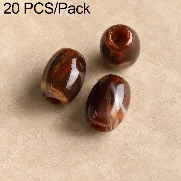 20 PCS/Pack Large-hole Acrylic Beads DIY Accessories — Dark Coffee 12 x 16 mm