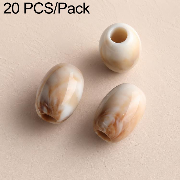 20 PCS/Pack Large-hole Acrylic Beads DIY Accessories — Milk Coffee 12 x 16 mm