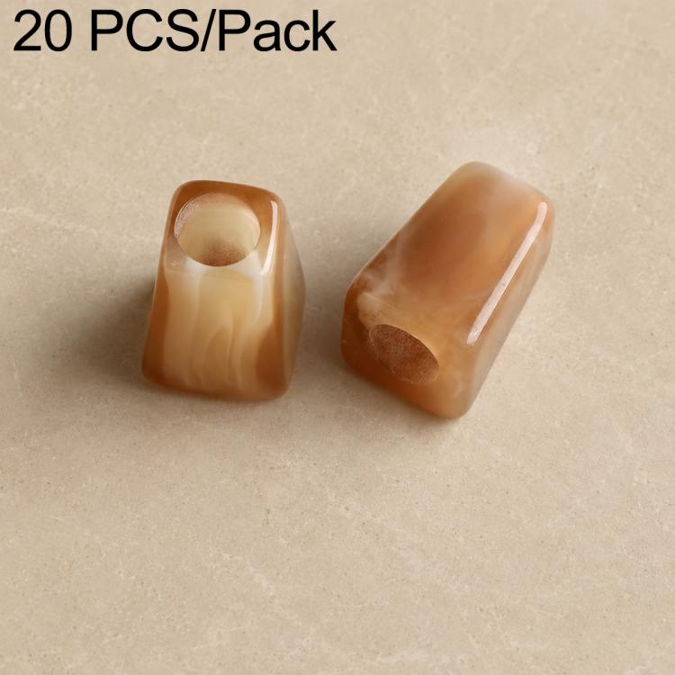 20 PCS/Pack Large-hole Acrylic Beads DIY Accessories — Earthy Brown Bell 12 x 17 mm