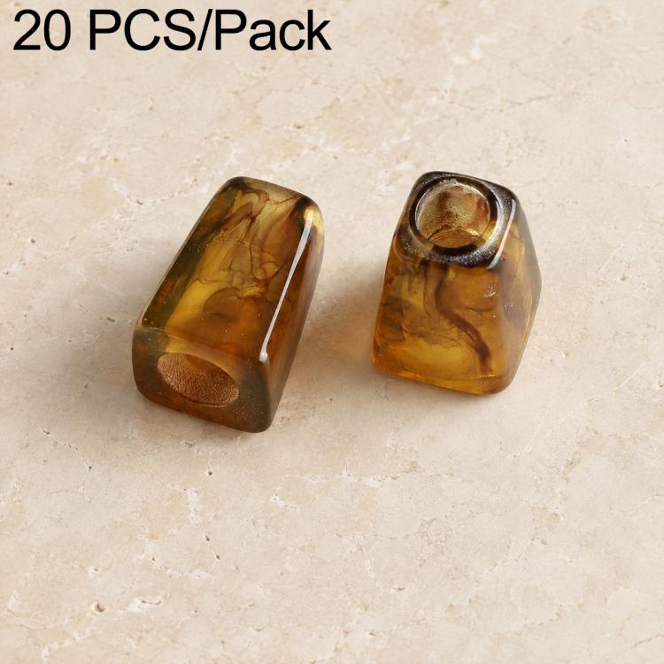 20 PCS/Pack Large-hole Acrylic Beads DIY Accessories — Caramel Bell 12 x 17 mm