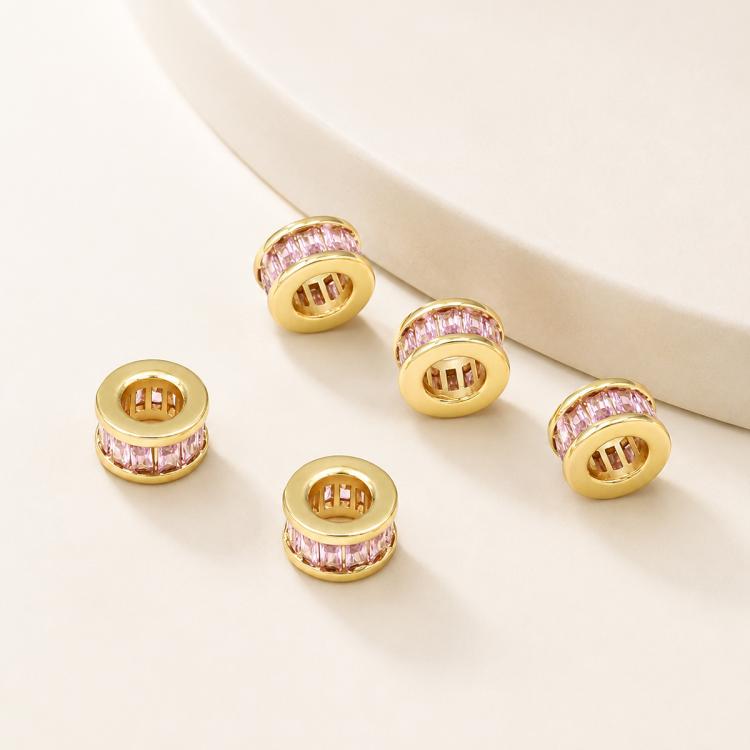 5 PCS/Pack Gold Filled Inlaid Zircon Hole Spacer Beads for DIY Jewelry Making — Zircon Spacer Bead