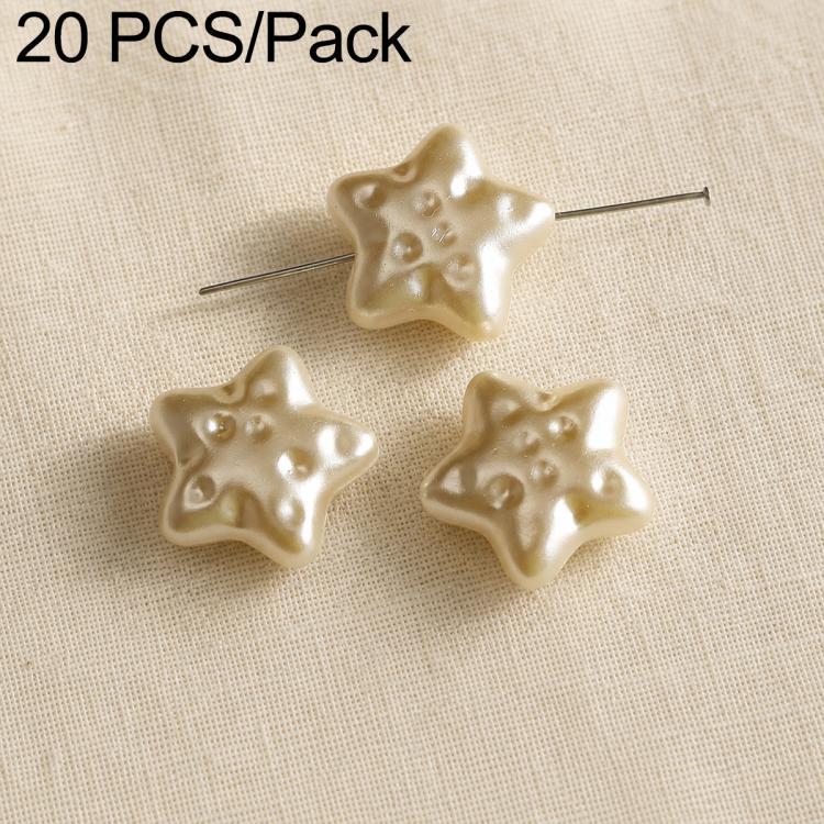 20 PCS/Pack Irregular Faux Pearl Beads DIY Accessories for Phone Straps — Large Beige Star Bead