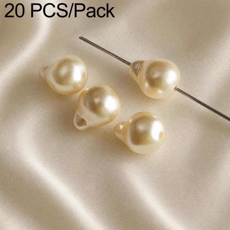 20 PCS/Pack Irregular Faux Pearl Beads DIY Accessories for Phone Straps — Beige Bead