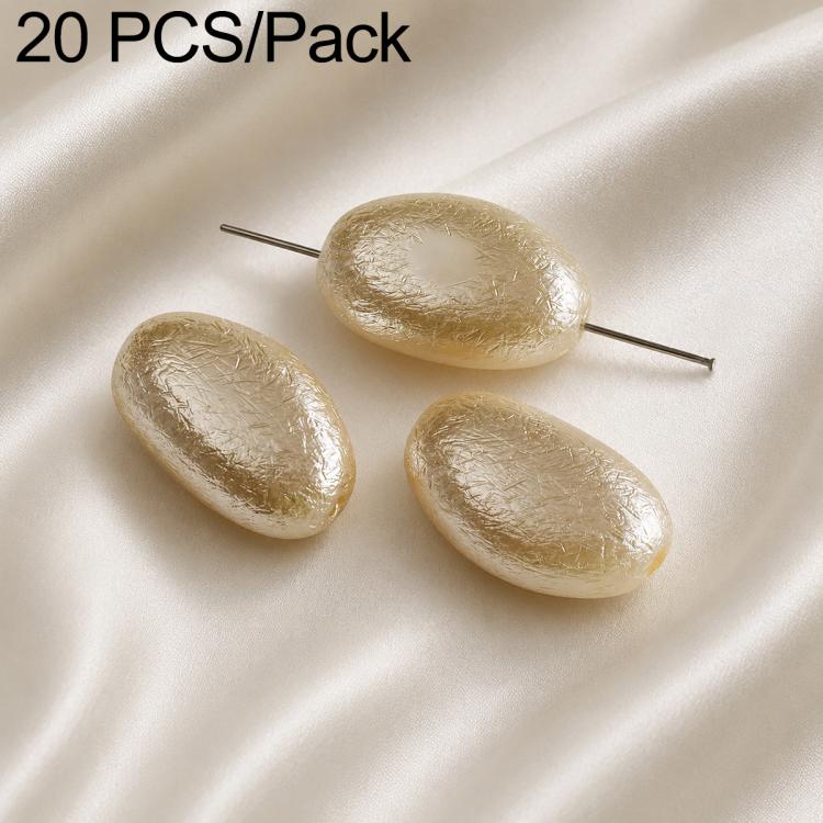 20 PCS/Pack Irregular Faux Pearl Beads DIY Accessories for Phone Straps — Beige Wrinkled Rice Bead