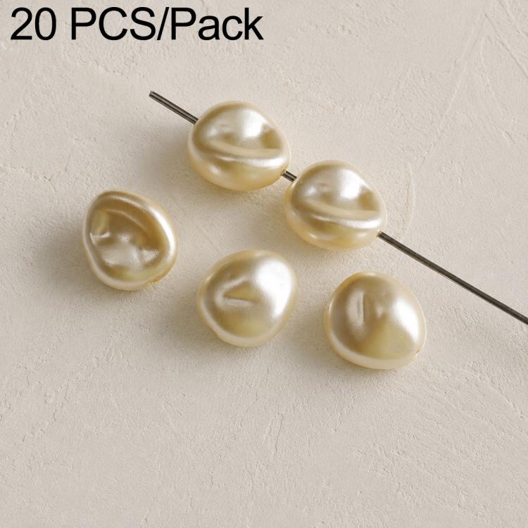 20 PCS/Pack Irregular Faux Pearl Beads DIY Accessories for Phone Straps — Irregular Beige Round  Bead