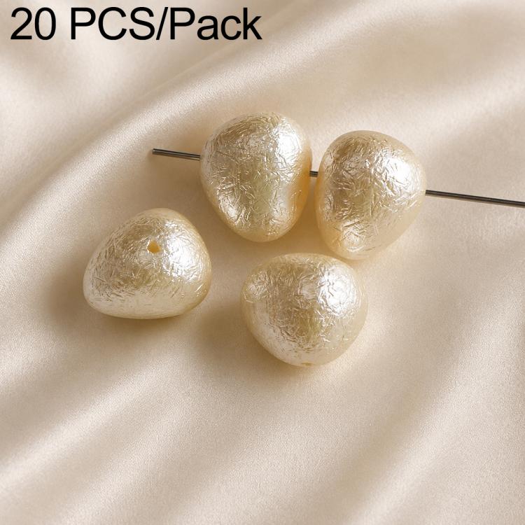 20 PCS/Pack Irregular Faux Pearl Beads DIY Accessories for Phone Straps — Beige Chunky Bead