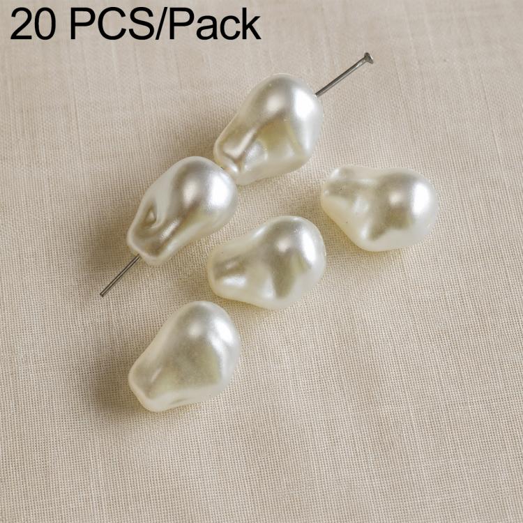 20 PCS/Pack Irregular Faux Pearl Beads DIY Accessories for Phone Straps — Irregular White Bead