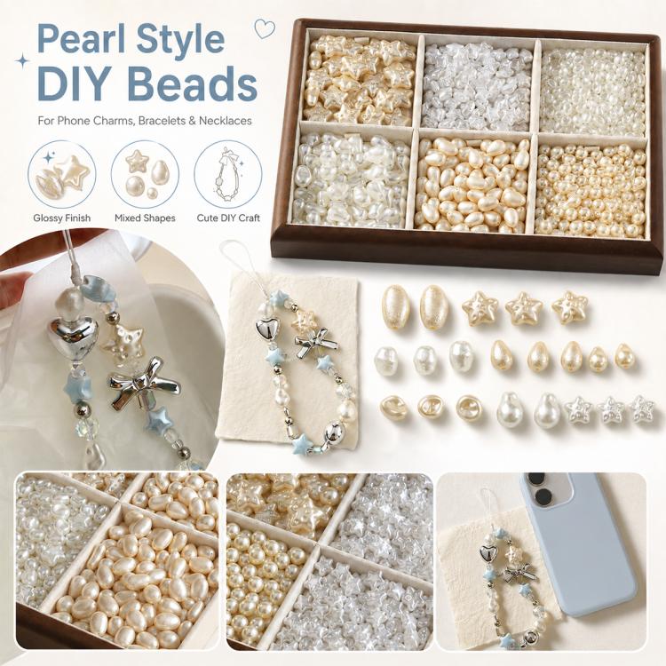 20 PCS/Pack Irregular Faux Pearl Beads DIY Accessories for Phone Straps — view 12