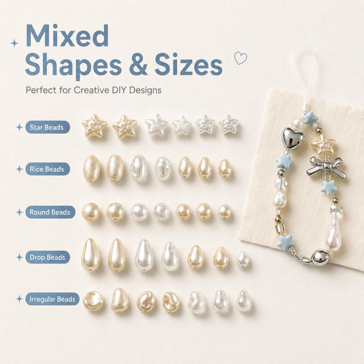 20 PCS/Pack Irregular Faux Pearl Beads DIY Accessories for Phone Straps — view 14